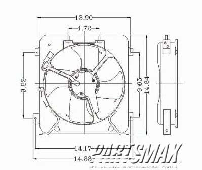 3113 | 1999-2000 HONDA CIVIC Condenser fan includes motor/blade/shroud | HO3113111|HO3113111