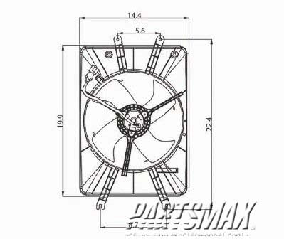 3113 | 2003-2004 HONDA PILOT Condenser fan Motor/Blade/Shroud Assy; see notes | HO3113120|38615PGKA00-PFM