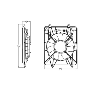 3113 | 2015-2015 HONDA CR-V Condenser fan Motor/Blade/Shroud Assy; see notes | HO3113138|386155LAA01-PFM