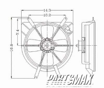 3115 | 1999-2000 HONDA CIVIC Radiator cooling fan assy includes motor/blade/shroud; w/4 cyl engine | HO3115101|HO3115101