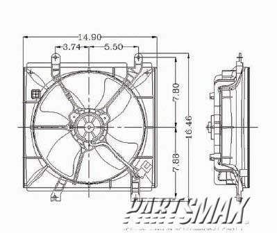 3115 | 1997-2001 HONDA CR-V Radiator cooling fan assy includes motor/blade/shroud | HO3115106|HO3115106