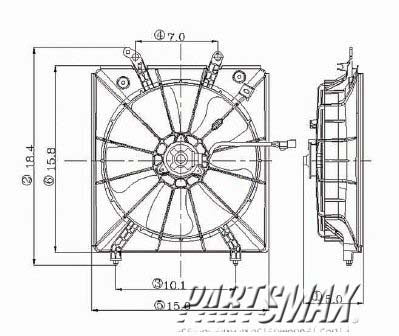 3115 | 1999-2003 ACURA TL Radiator cooling fan assy base model; see notes | HO3115111|19020P8CA01-PFM