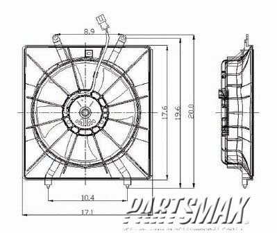 3115 | 1999-2004 HONDA ODYSSEY Radiator cooling fan assy includes motor/blade/shroud | HO3115113|HO3115113