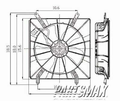 2880 | 2002-2004 HONDA CR-V Radiator cooling fan assy includes motor/blade/shroud | HO3115116|HO3115116