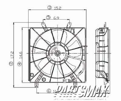 3115 | 2003-2005 HONDA ACCORD Radiator cooling fan assy includes motor/blade/shroud; w/V6 engine; Denso design; left side | HO3115124|HO3115124