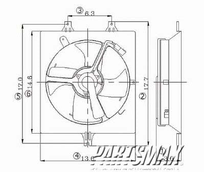 3115 | 2003-2005 HONDA ACCORD Radiator cooling fan assy includes motor/blade/shroud; w/V6 engine; Denso design; right side | HO3115125|HO3115125