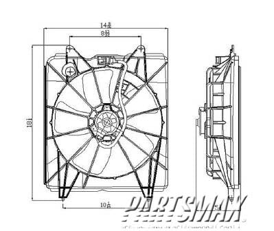 3115 | 2007-2008 HONDA CR-V Radiator cooling fan assy blade/motor/shroud | HO3115139|HO3115139