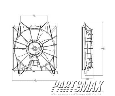 3115 | 2008-2012 HONDA ACCORD Radiator cooling fan assy 2.4L; Sedan; Denso brand; motor/blade/shroud assy; see notes | HO3115142|19015R40A01-PFM