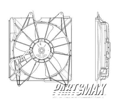 3115 | 2008-2009 HONDA ACCORD Radiator cooling fan assy Coupe; 6 cyl; LH; Motor/Blade/Shroud Assy; see notes | HO3115148|19030R70A01-PFM