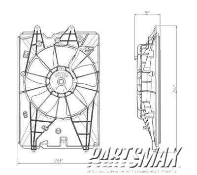 3115 | 2009-2011 HONDA PILOT Radiator cooling fan assy 3.5L/V6; 2WD/AWD; Motor/Blade/Shroud Assy; see notes | HO3115149|19030RN0A51-PFM