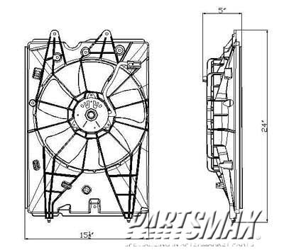 3115 | 2009-2013 HONDA RIDGELINE Radiator cooling fan assy AWD; Motor/Blade/Shroud Assy; see notes | HO3115151|19015RN0A01-PFM