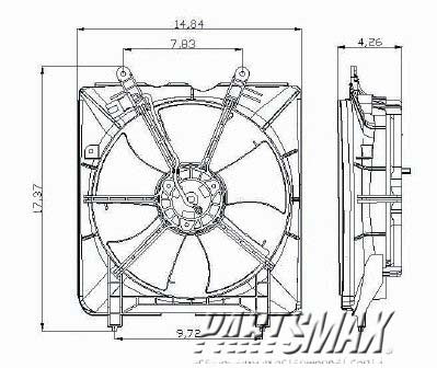 3117 | 2006-2011 HONDA CIVIC Radiator fan/motor assembly 1.8L; M/T; Motor/Blade/Shroud Assy; see notes | HO3117102|19030RTA004-PFM