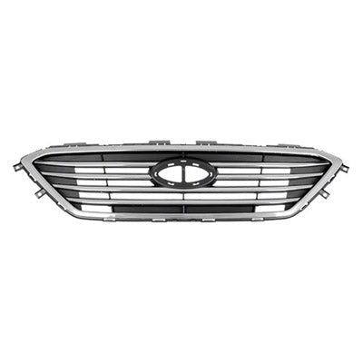 1200 | 2015-2017 HYUNDAI SONATA Grille assy Std Type; w/o Auto Cruise; w/Chrome Mldg; Silver | HY1200174|86350C2000