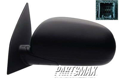 1320 | 2010-2011 HYUNDAI ACCENT LT Mirror outside rear view H/B; Power; Textured Black | HY1320171|876101E590CA