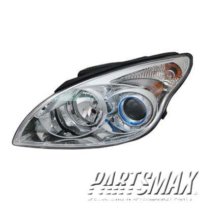 2502 | 2009-2009 HYUNDAI ELANTRA LT Headlamp assy composite H/B; To 7-1-09; w/Chrome Ring Cornering Lamp Bezel | HY2502151|921012L150