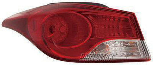 2804 | 2011-2013 HYUNDAI ELANTRA LT Taillamp assy outer Sedan; Korea Built | HY2804120|924013X050