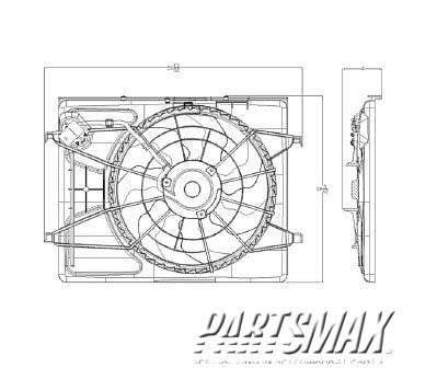 3115 | 2007-2010 HYUNDAI ELANTRA Radiator cooling fan assy all | HY3115120|253802H150