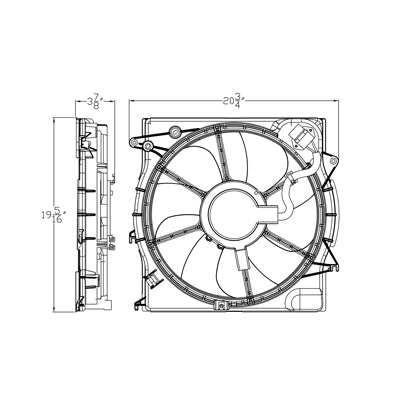 2880 | 2015-2017 HYUNDAI SONATA Radiator cooling fan assy 1.6L|2.0L | HY3115153|25380C2100