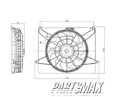 3117 | 2006-2008 HYUNDAI SONATA Radiator fan/motor assembly 2.4L | HY3117100|253803K210