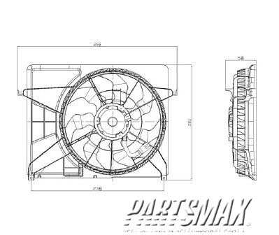 3117 | 2006-2008 HYUNDAI SONATA Radiator fan/motor assembly 3.3L | HY3117101|253803K280