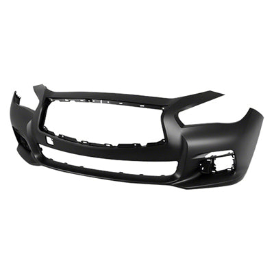 1000 | 2014-2017 INFINITI Q50 Front bumper cover BASE|PREMIUM; w/o Object Sensors; prime | IN1000256|620224HB0H