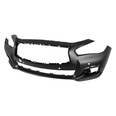 1000 | 2014-2017 INFINITI Q50 Front bumper cover BASE|LIMITED|PREMIUM; w/Object Sensors; prime | IN1000257|620224HC0H