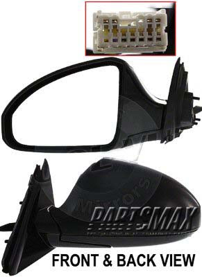 1320 | 2003-2005 INFINITI FX35 LT Mirror outside rear view w/Memory; w/o Rear View Monitor; Foldaway; Smth Black; see notes | IN1320110|96302CL20B-PFM