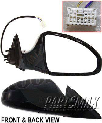 1321 | 2003-2005 INFINITI FX45 RT Mirror outside rear view w/o Memory; w/o Rear View Monitor; Foldaway; Smth Black; see notes | IN1321108|96301CG00B-PFM