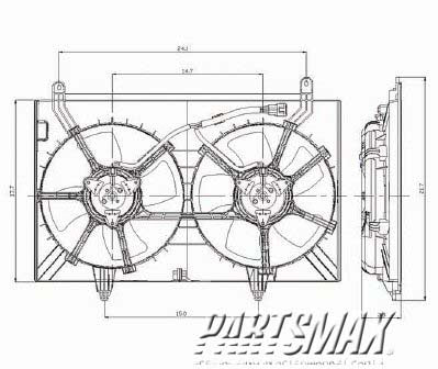 3115 | 2003-2008 INFINITI FX35 Radiator cooling fan assy FX35; dual fan assembly | IN3115104|21481CL80A