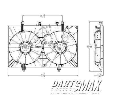 3115 | 2006-2010 INFINITI M45 Radiator cooling fan assy all | IN3115105|B1481EH11B