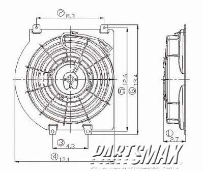 3113 | 1998-2000 ISUZU AMIGO Condenser fan w/V6 engine; electric fan assembly | IZ3113101|8971432550