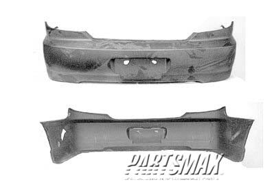 1100 | 2002-2004 KIA SPECTRA Rear bumper cover 4dr sedan; prime; early design | KI1100118|0K2N150220PAC