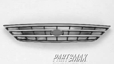 1200 | 2002-2004 KIA SPECTRA Grille assy 4dr sedan; black & bright; early design | KI1200108|0K2NA50710