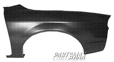 1241 | 2000-2002 KIA SPECTRA RT Front fender assy 4dr hatchback; w/o side marker lamp hole; to 5/01 | KI1241109|0K2DJ52111A