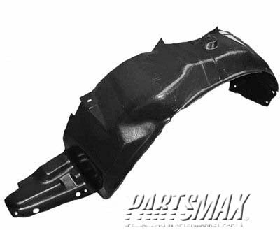 150 | 2000-2004 KIA SPECTRA LT Front fender splash shield 4dr hatchback; fender liner; early design | KI1250104|0K2B156140