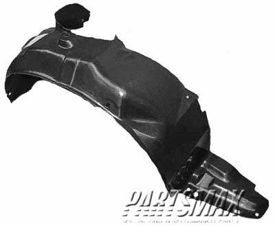 160 | 2000-2004 KIA SPECTRA RT Front fender splash shield 4dr hatchback; fender liner; early design | KI1251104|0K2B156130