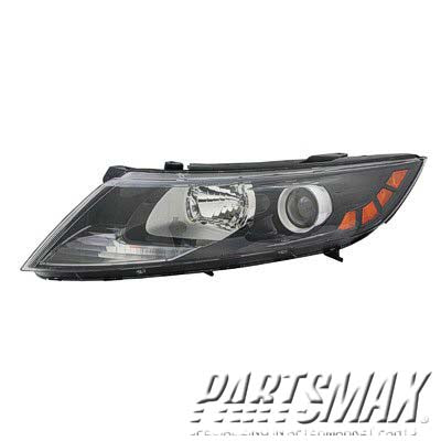 2502 | 2011-2011 KIA OPTIMA LT Headlamp assy composite Exc HYBRID; Halogen; Korea Built; To 12-6-10 | KI2502146|921012T100