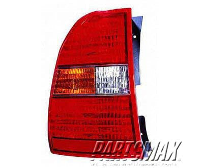 2800 | 2005-2010 KIA SPORTAGE LT Taillamp assy all; Orange/Clear Center | KI2800127|924011F021
