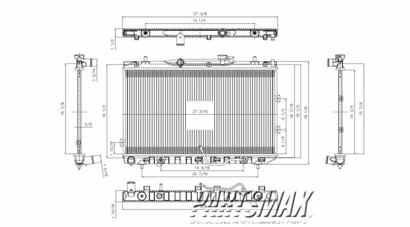 3010 | 2004-2009 KIA SPECTRA Radiator assembly w/auto trans; late design | KI3010121|253102F071