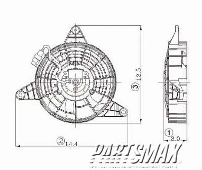 3113 | 2000-2001 KIA SPORTAGE Condenser fan includes motor/blade/shroud; to 3/15/01 | KI3113101|0K01561710G