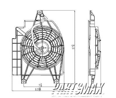 3113 | 2001-2005 KIA RIO Condenser fan all | KI3113106|97730FD000