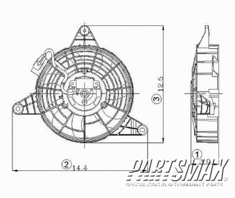 3113 | 2001-2002 KIA SPORTAGE Condenser fan includes motor/blade/shroud; from 3/15/01 | KI3113107|0K01561710K