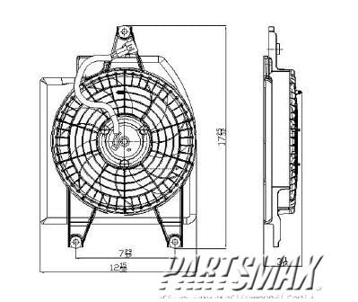 3113 | 2003-2005 KIA RIO Condenser fan RX-V | KI3113109|97730FD000