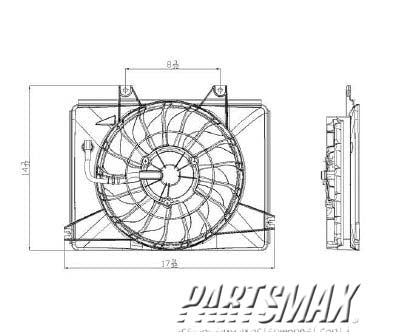 2925 | 2002-2005 KIA SEDONA Condenser fan all | KI3113110|1K52Y61710