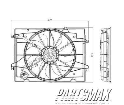 3115 | 2005-2009 HYUNDAI TUCSON Radiator cooling fan assy includes motor/blade/shroud; w/2.0L engine | KI3115115|253801F251