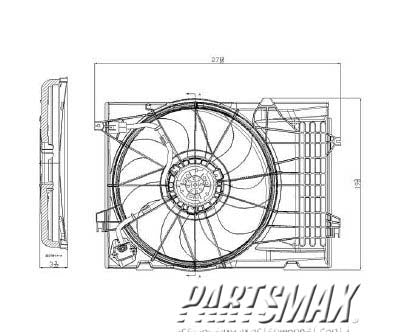 3115 | 2005-2009 HYUNDAI TUCSON Radiator cooling fan assy includes motor/blade/shroud; w/2.7L engine | KI3115116|253801F380