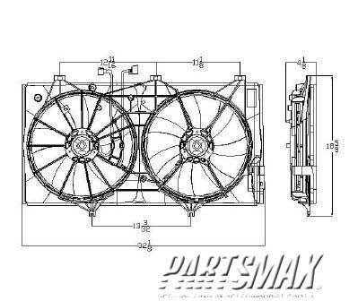 3115 | 2011-2011 TOYOTA CAMRY Radiator cooling fan assy Japan Built; w/o Towing Pkg; w/16mm Core Thickness; see notes | LX3115112|1671131250-PFM