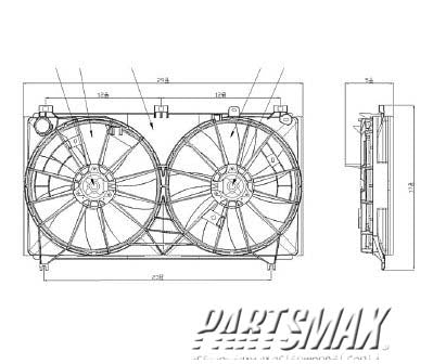 3120 | 2006-2008 LEXUS IS250 Condenser fan/motor assembly Motor/Blade/Shroud Assy; see notes | LX3120101|1636374340-PFM