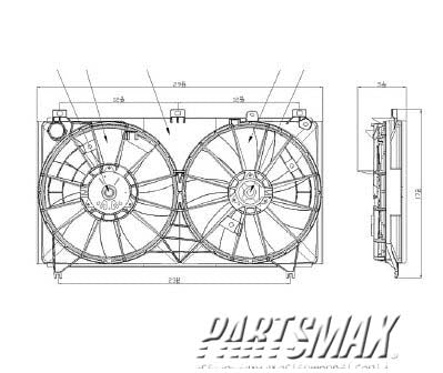 2940 | 2006-2008 LEXUS IS350 Condenser fan/motor assembly Motor/Blade/Shroud Assy; see notes | LX3120102|1636328290-PFM