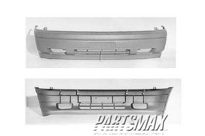 1000 | 1989-1995 MAZDA MPV Front bumper cover w/black strip; prime | MA1000130|LA0150031C8J